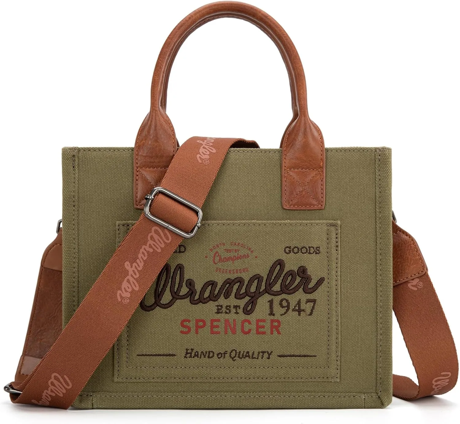 Montana West Wrangler Tote Bag for Women Retro Canvas Top Handle Purses and Handbags