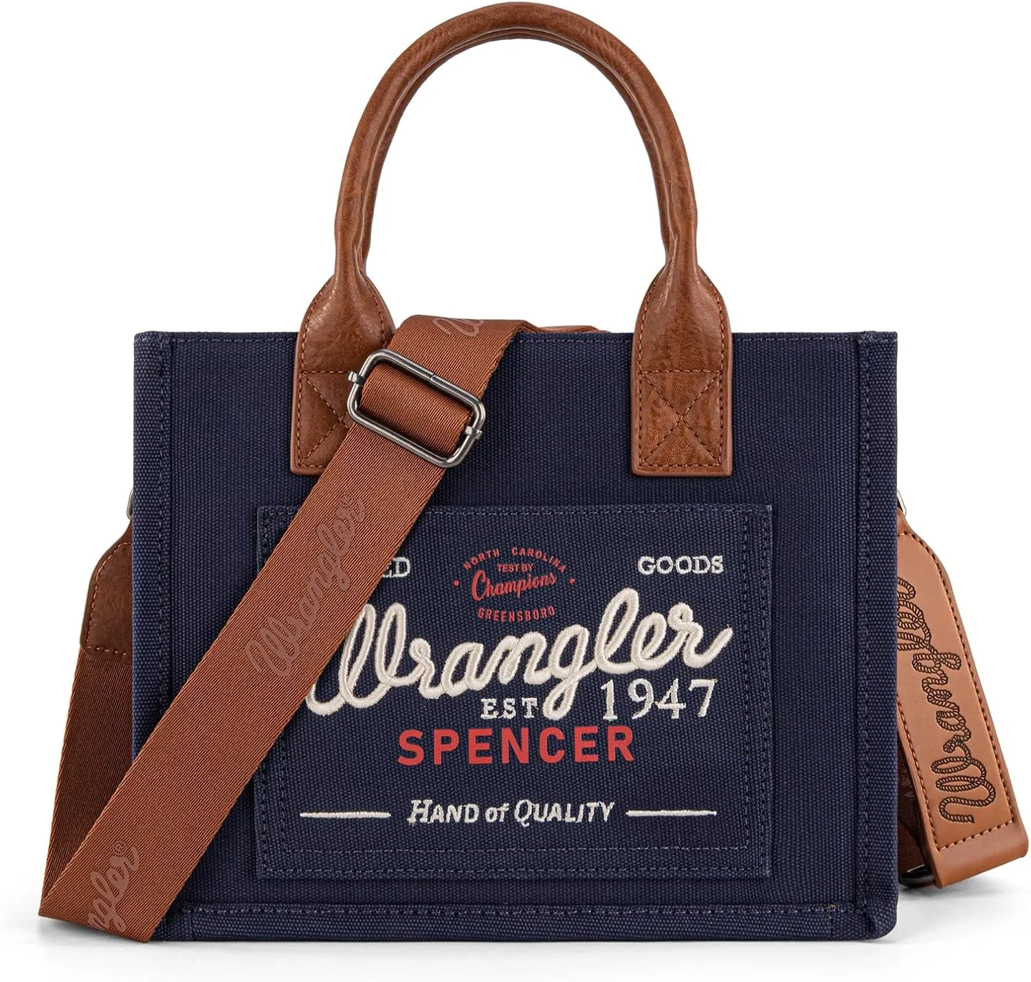 Montana West Wrangler Tote Bag for Women Retro Canvas Top Handle Purses and Handbags
