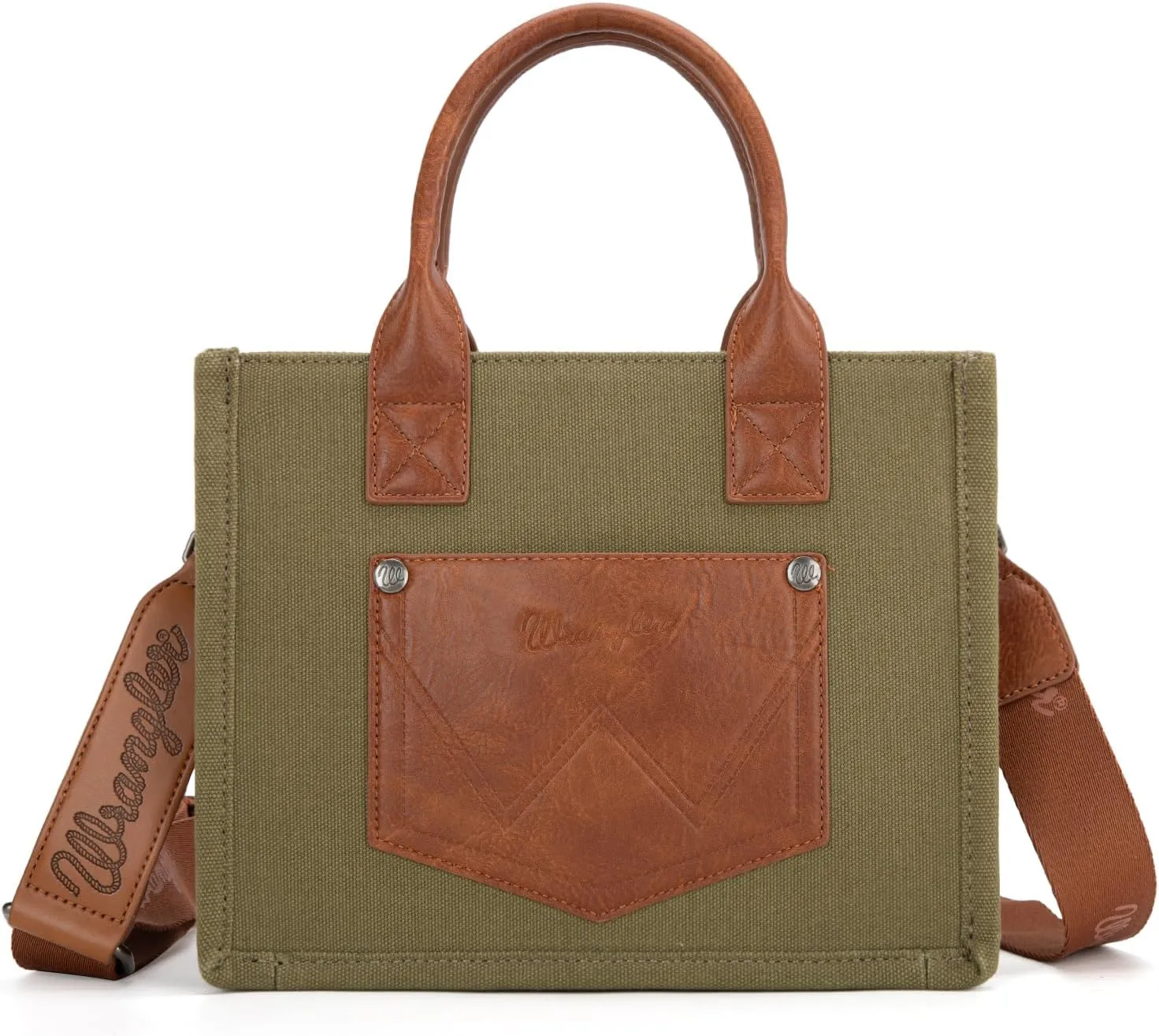 Montana West Wrangler Tote Bag for Women Retro Canvas Top Handle Purses and Handbags