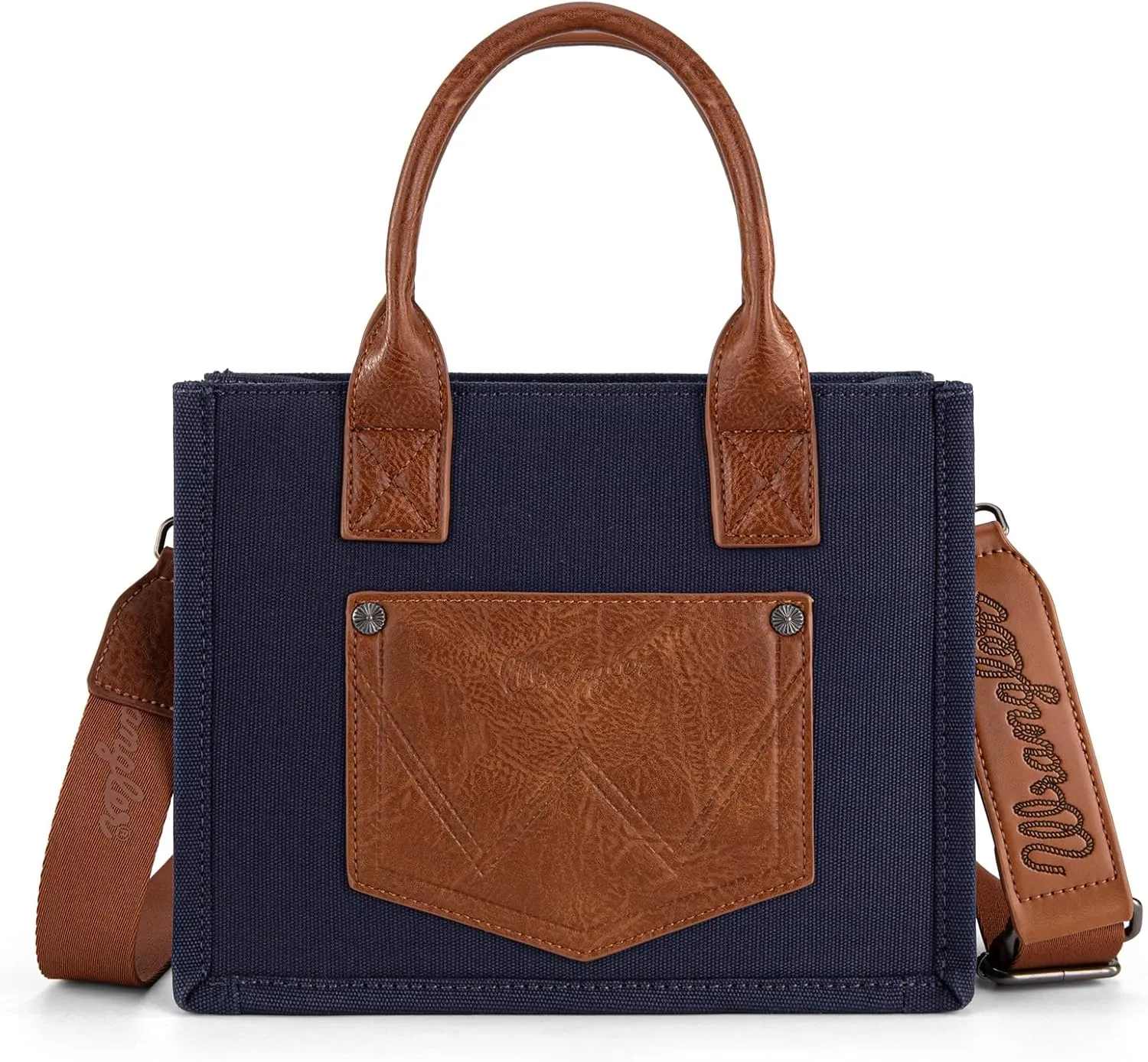 Montana West Wrangler Tote Bag for Women Retro Canvas Top Handle Purses and Handbags