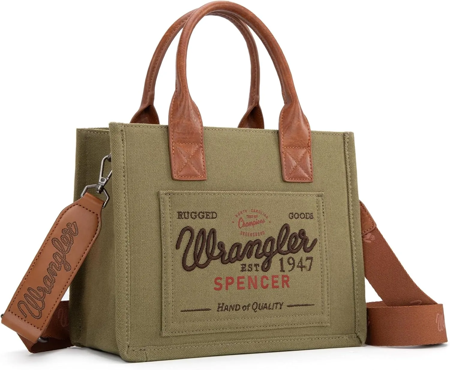 Montana West Wrangler Tote Bag for Women Retro Canvas Top Handle Purses and Handbags