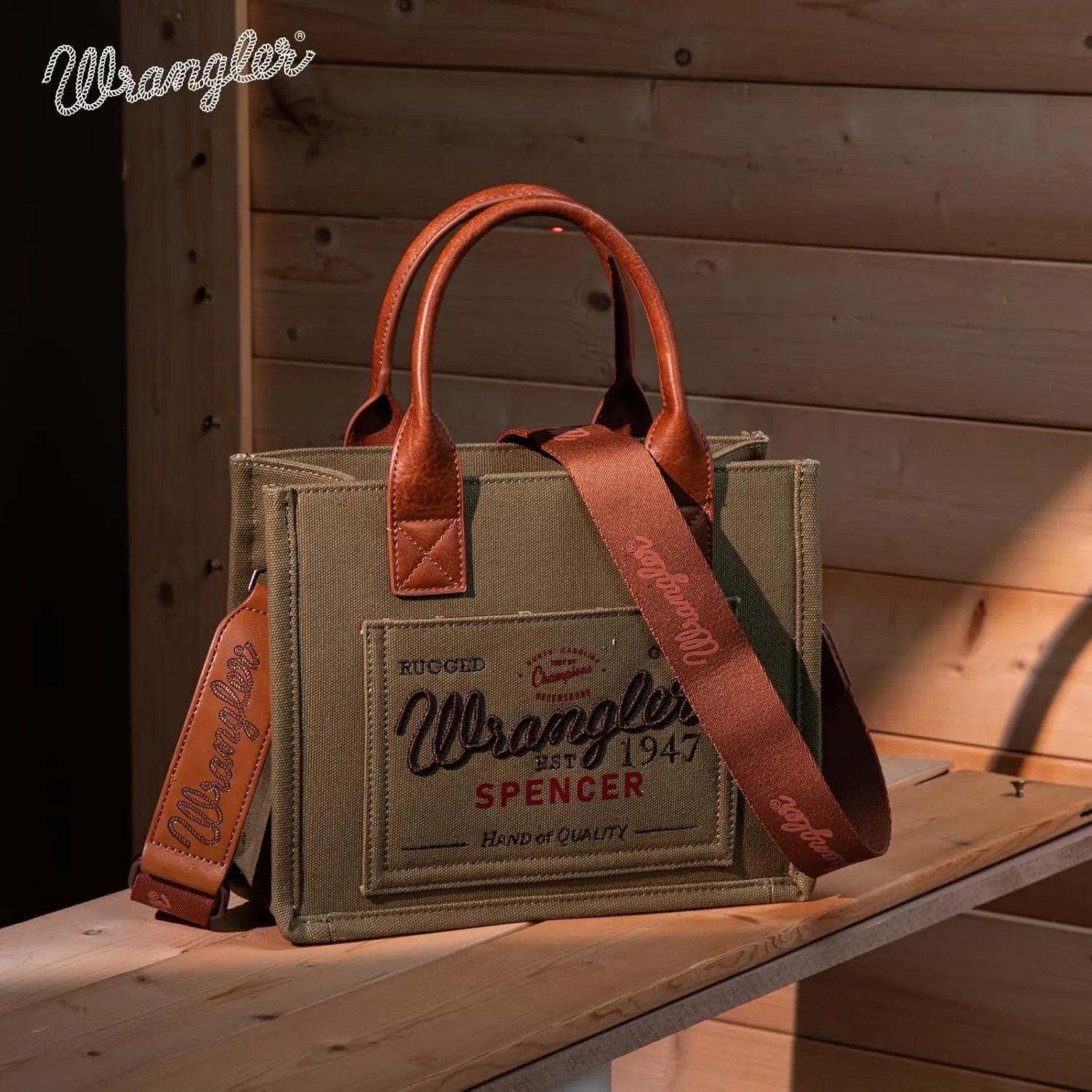 Montana West Wrangler Tote Bag for Women Retro Canvas Top Handle Purses and Handbags