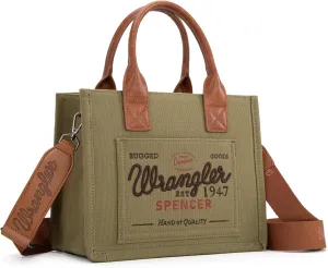 Montana West Wrangler Tote Bag for Women Retro Canvas Top Handle Purses and Handbags