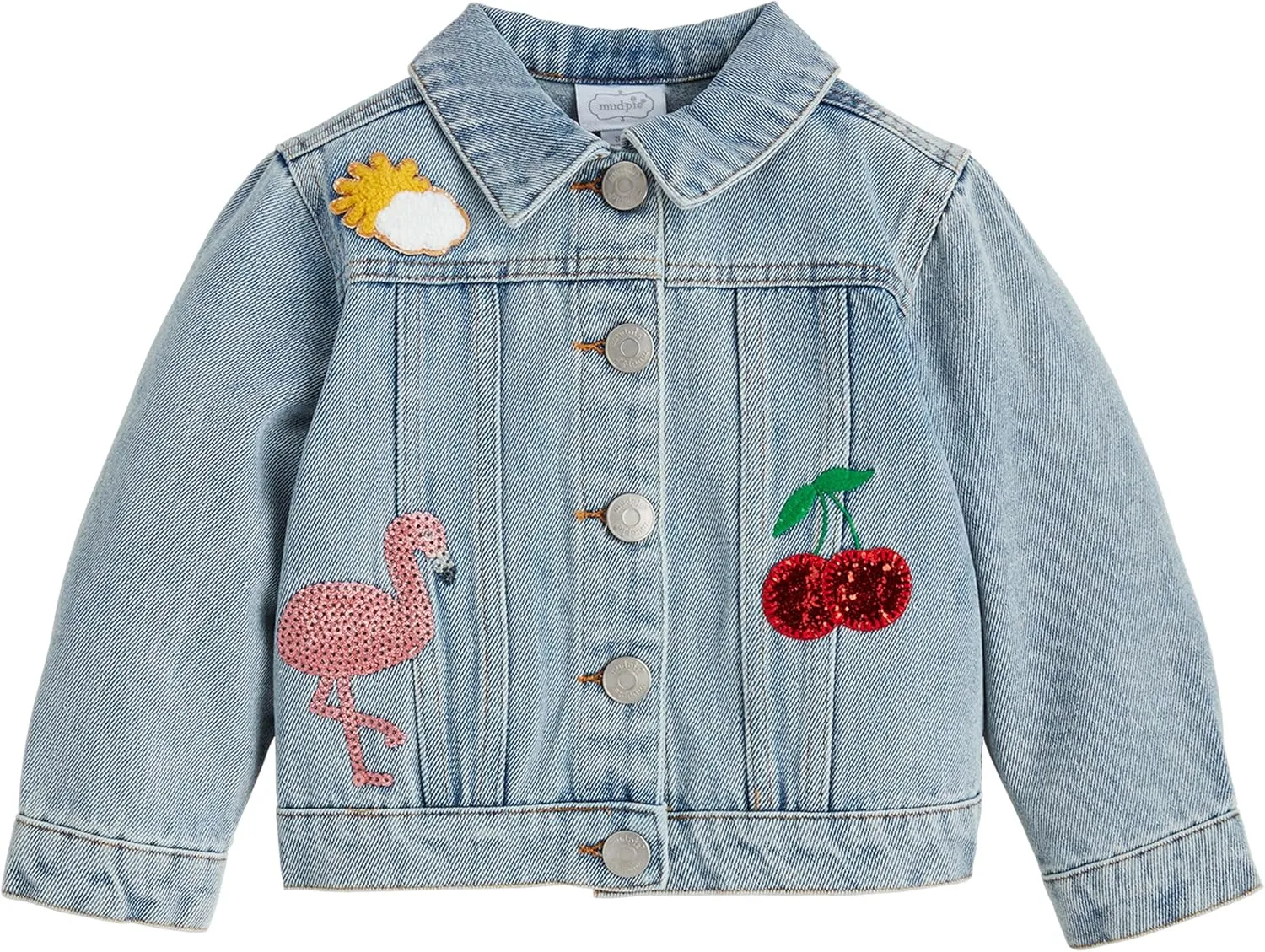 Mud Pie Girls Children's Glitter Patch Denim Jacket
