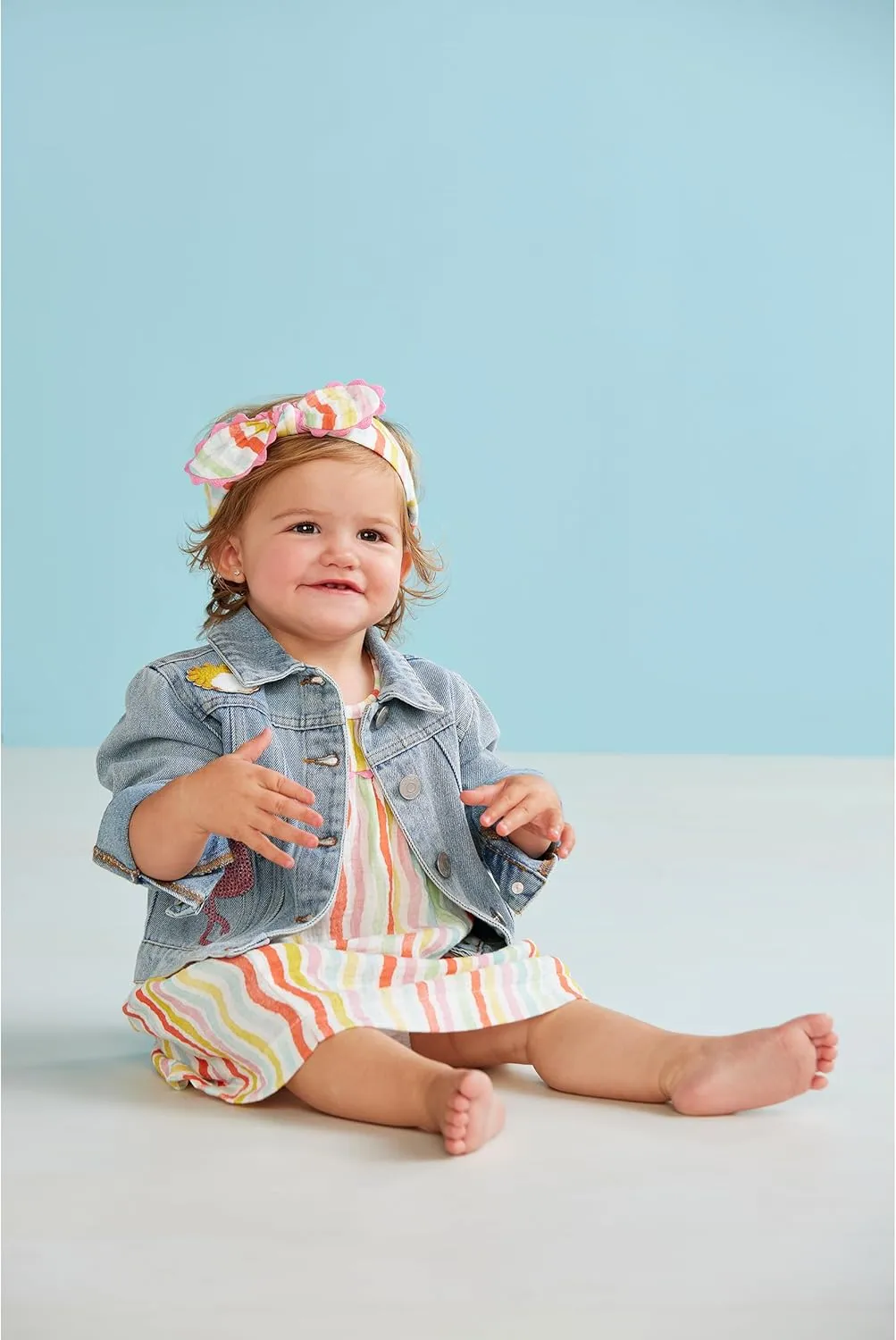 Mud Pie Girls Children's Glitter Patch Denim Jacket