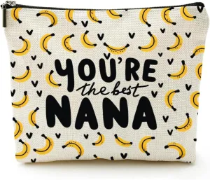 Nana Gift Nana Makeup Bag Grandma Gift Nana Zipper Pouch Funny Nana Makeup Bag Bananas Theme Gift Grandma Cosmetic Bag Grandma Gifts for Mothers Day