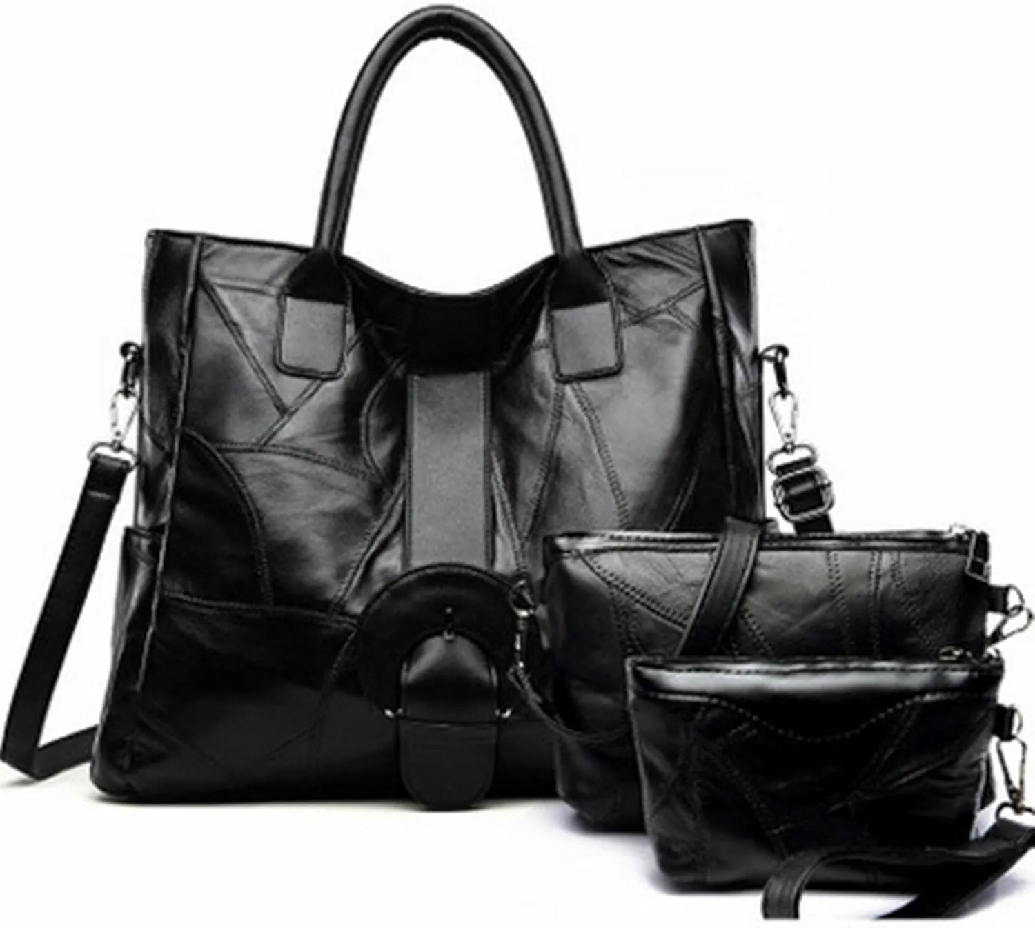 New Leather 3pcs/set Women's Bag Simple Large Capacity Shoulder Bag Ladies Handbag