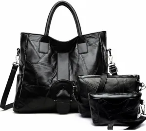 New Leather 3pcs/set Women's Bag Simple Large Capacity Shoulder Bag Ladies Handbag
