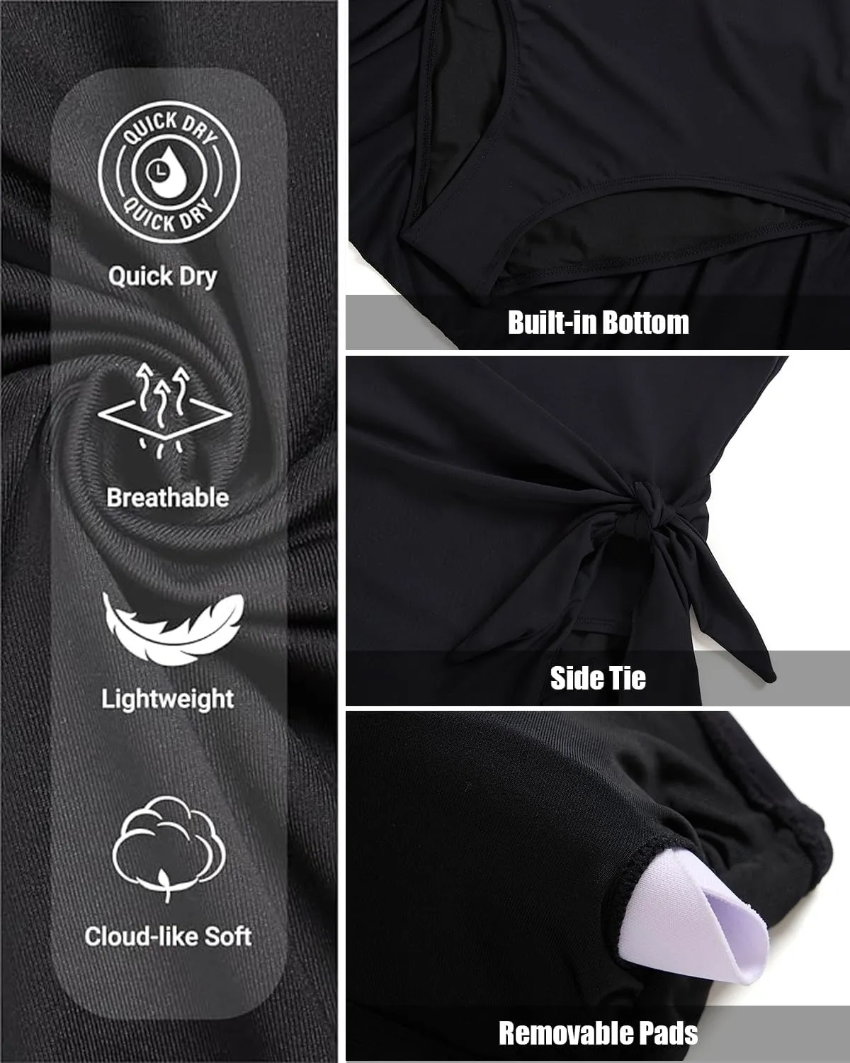 One Piece Swim Dress for Women - One Shoulder Tummy Control Swimsuit with Skirt 2025 Skirted Bathing Suit Swimdress