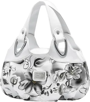 PU Leather Purses and Handbags for Women, Fashion Flower Pattern Large capacity Satchel Best Holiday Gift for Ladiesbag1382OWOISS