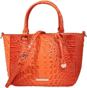PU Leather Top Handle Handbag for Women Vintage Crocodile Print Large Capacity Satchel Daily Work Crossbody Shoulder Bagbag1018OWOISS