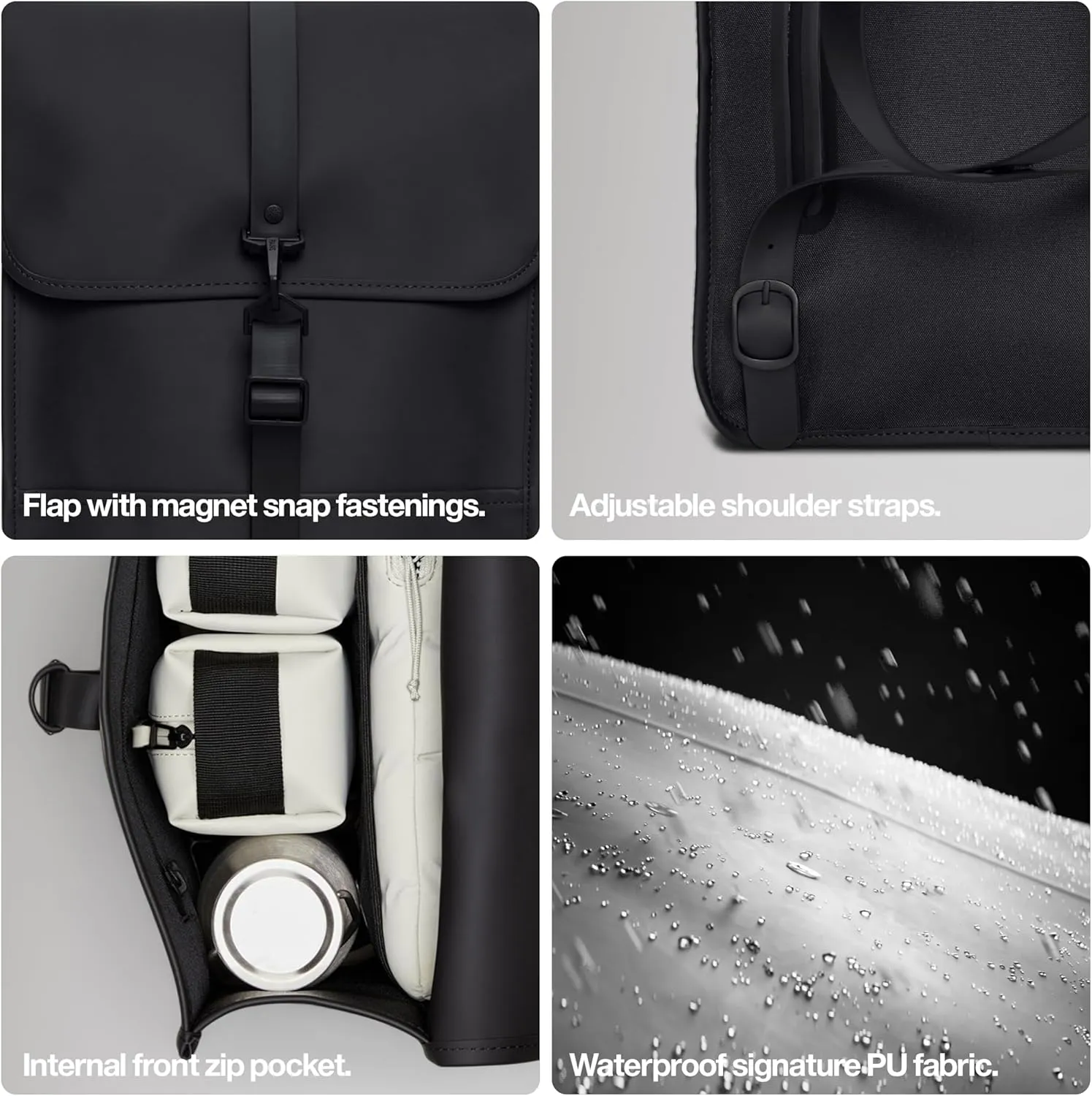 RAINS Backpack Mini - Waterproof Backpack for Men and Women - Laptop Bag for Work or Travel Navy