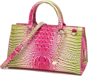 Retro Handbag for Women PU Leather Crocodile Print Top Handle Satchel Purse Ladies Fashion Work Shoulder Crossbody Bagbag1343OWOISS