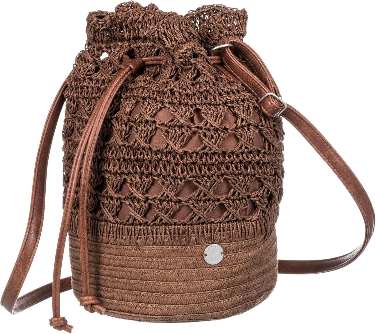 Roxy Stylish Woven Pattern Paper Fabric Straw Crossbody Bag, Sunset Music