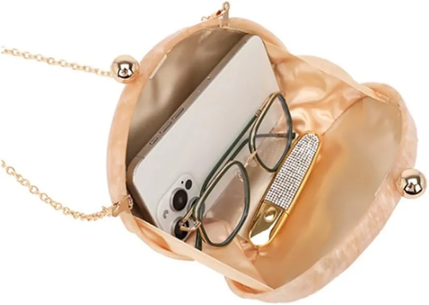 Shell Acrylic Clutch Purse for Women Elegant Acrylic Evening Bag Unique Evening Handbag for Wedding Party Prom