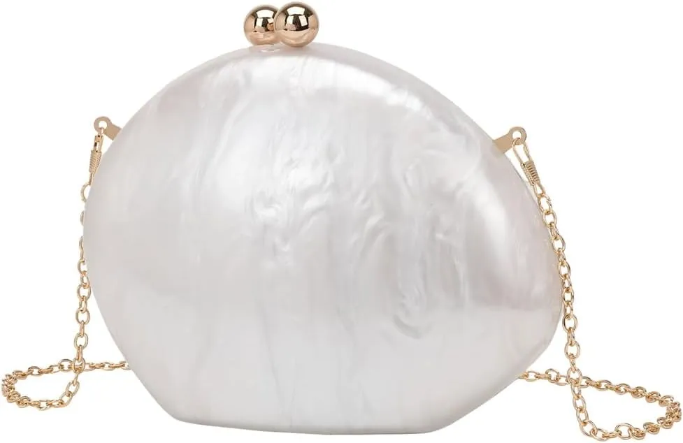 Shell Acrylic Clutch Purse for Women Elegant Acrylic Evening Bag Unique Evening Handbag for Wedding Party Prom