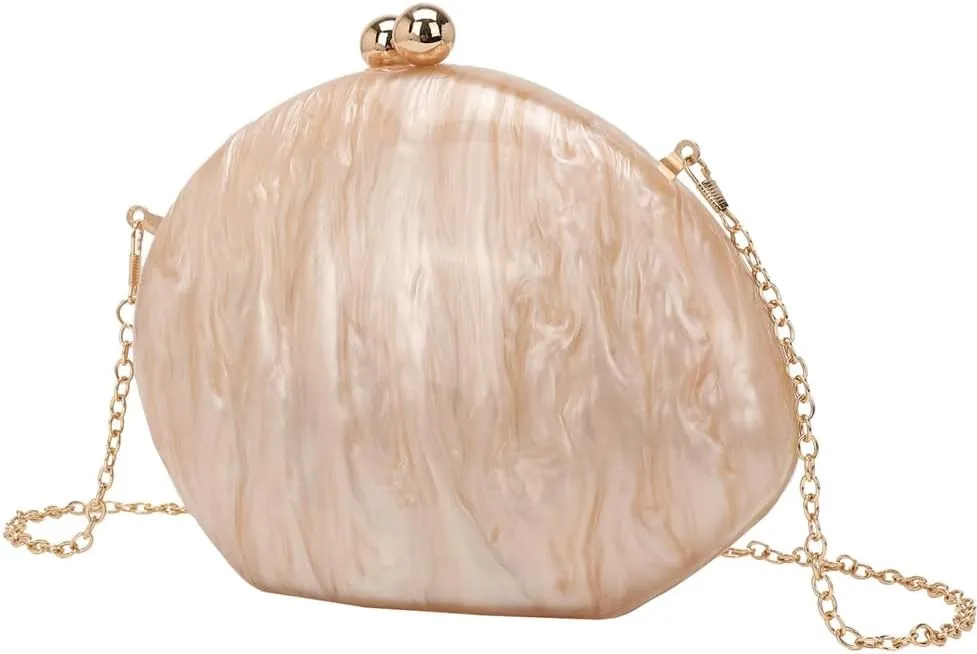 Shell Acrylic Clutch Purse for Women Elegant Acrylic Evening Bag Unique Evening Handbag for Wedding Party Prom