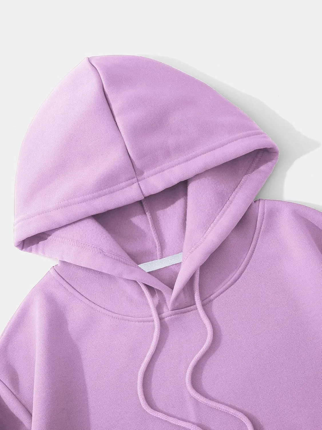 SHENHE Women's Cropped Sweatshirt Long Sleeves Drawstring Pullover Simple Crop Hoodie