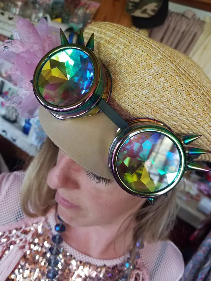 Silver Spike Kaleidoscope Goggles