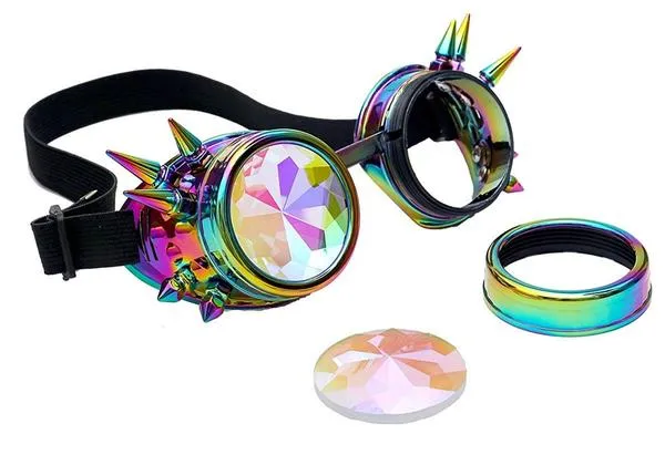 Silver Spike Kaleidoscope Goggles