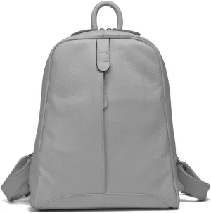 Simple Genuine Leather Backpack Women Laptop Casual Knapsack Ladies Travel Bag