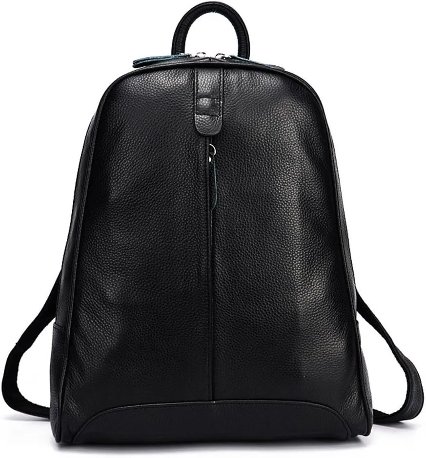Simple Genuine Leather Backpack Women Laptop Casual Knapsack Ladies Travel Bag