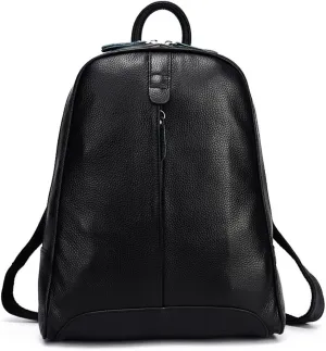 Simple Genuine Leather Backpack Women Laptop Casual Knapsack Ladies Travel Bag
