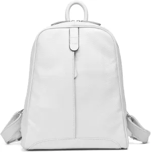 Simple Genuine Leather Backpack Women Laptop Casual Knapsack Ladies Travel Bag