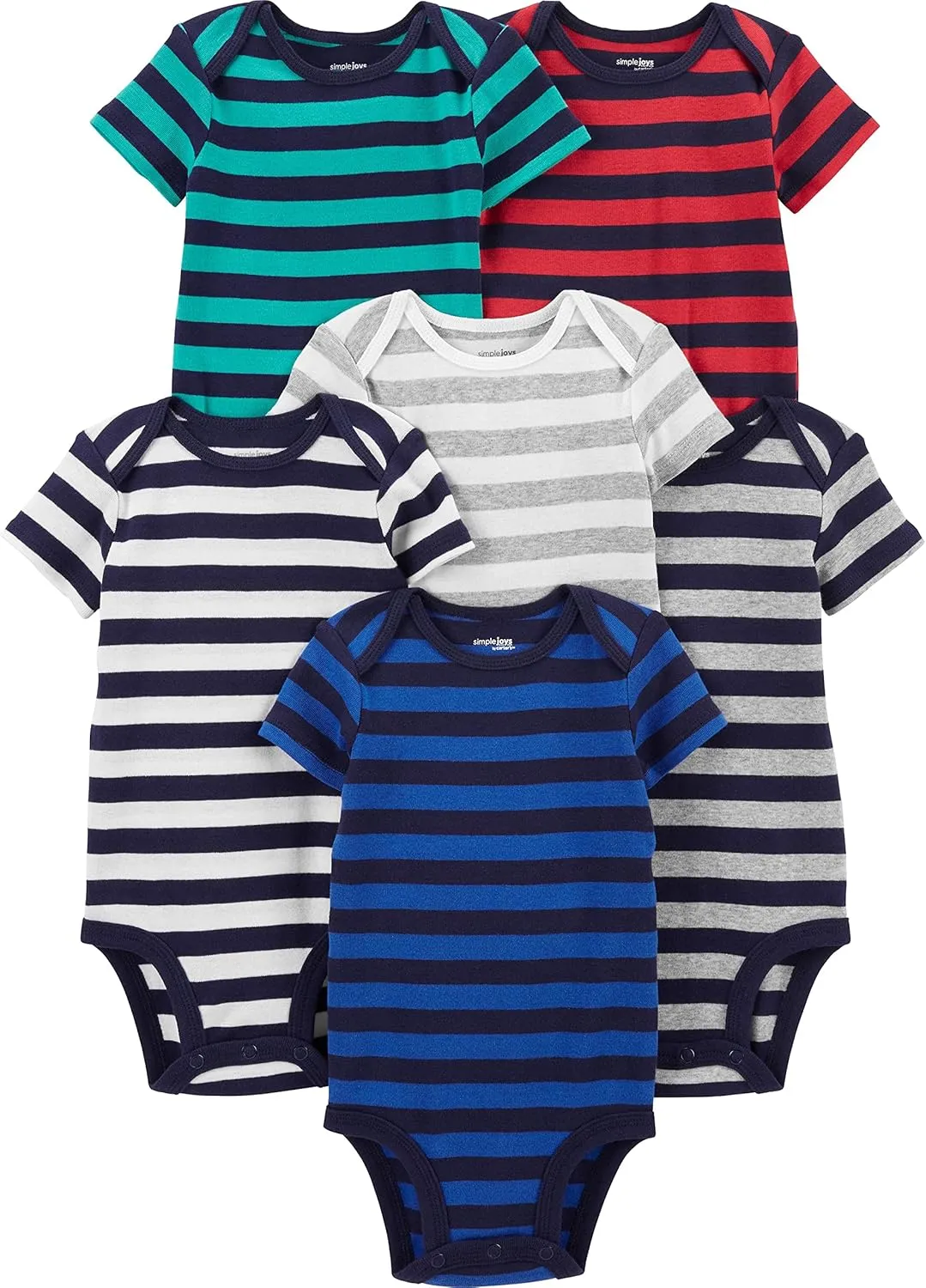 Simple Joys by Carter's Baby Boys' 6-Pack Short-Sleeve Bodysuit