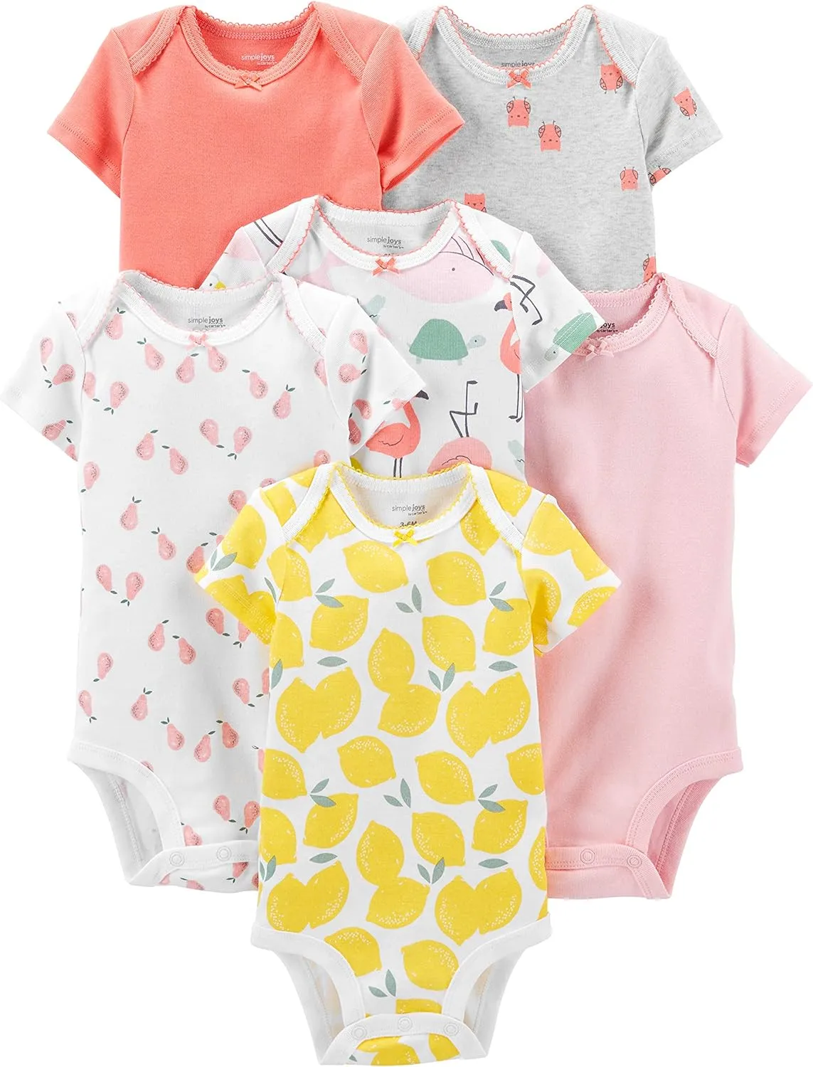 Simple Joys by Carter's Baby Girls' 6-Pack Short-Sleeve Bodysuit