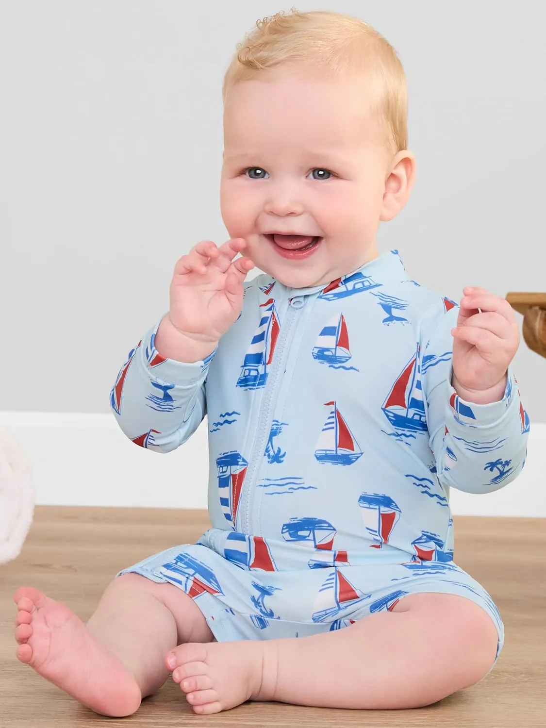 Simple Joys by Carter's Boys' 2-Pack 1-Piece Zip Rashguards
