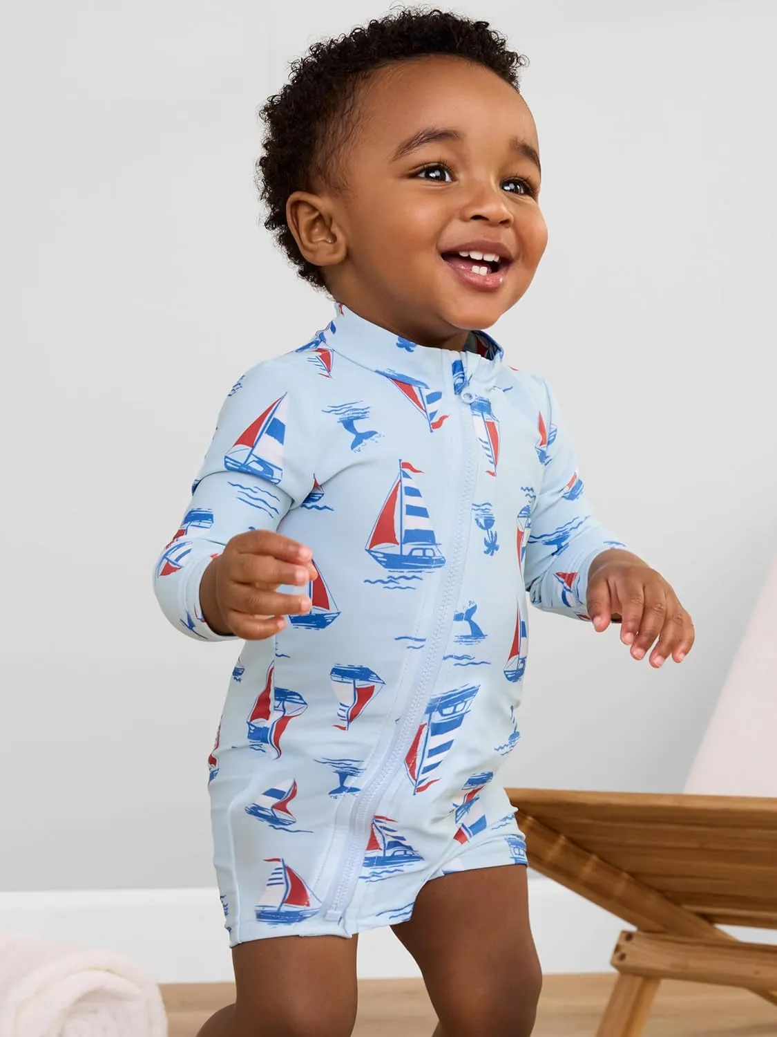 Simple Joys by Carter's Boys' 2-Pack 1-Piece Zip Rashguards