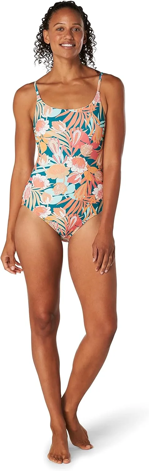 Speedo Women's Swimsuit One Piece Eco Flex Double Cross Back Moderate Cut