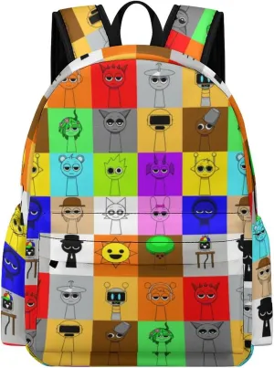 Sprunki Backpack Cartoon Cute Travel Backpack Lightweight for game fans