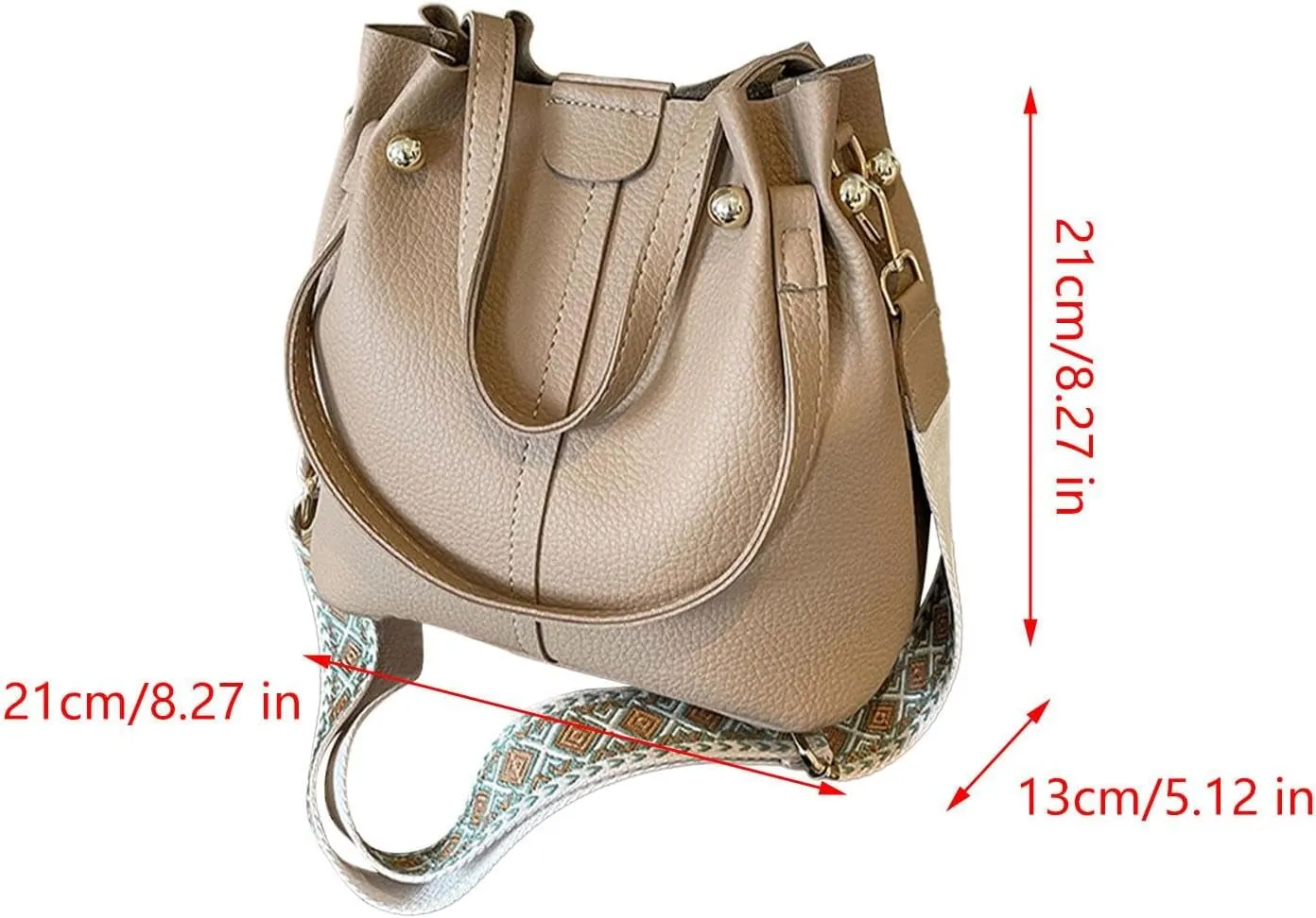 Stylish Bucket Bag for Women Lightweight Tote Handbag Adjustable Strap