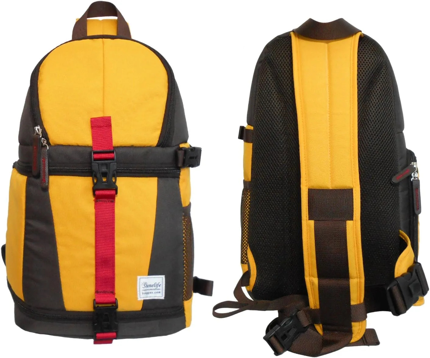 Stylish Camera Sling Backpack Bag for for DSLR Camera and lenses (Yellow/Brown)