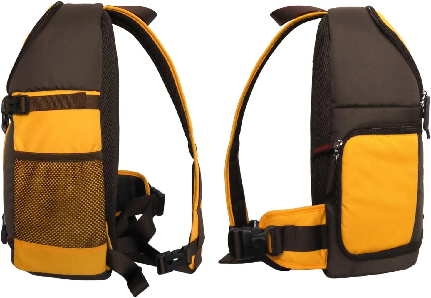 Stylish Camera Sling Backpack Bag for for DSLR Camera and lenses (Yellow/Brown)