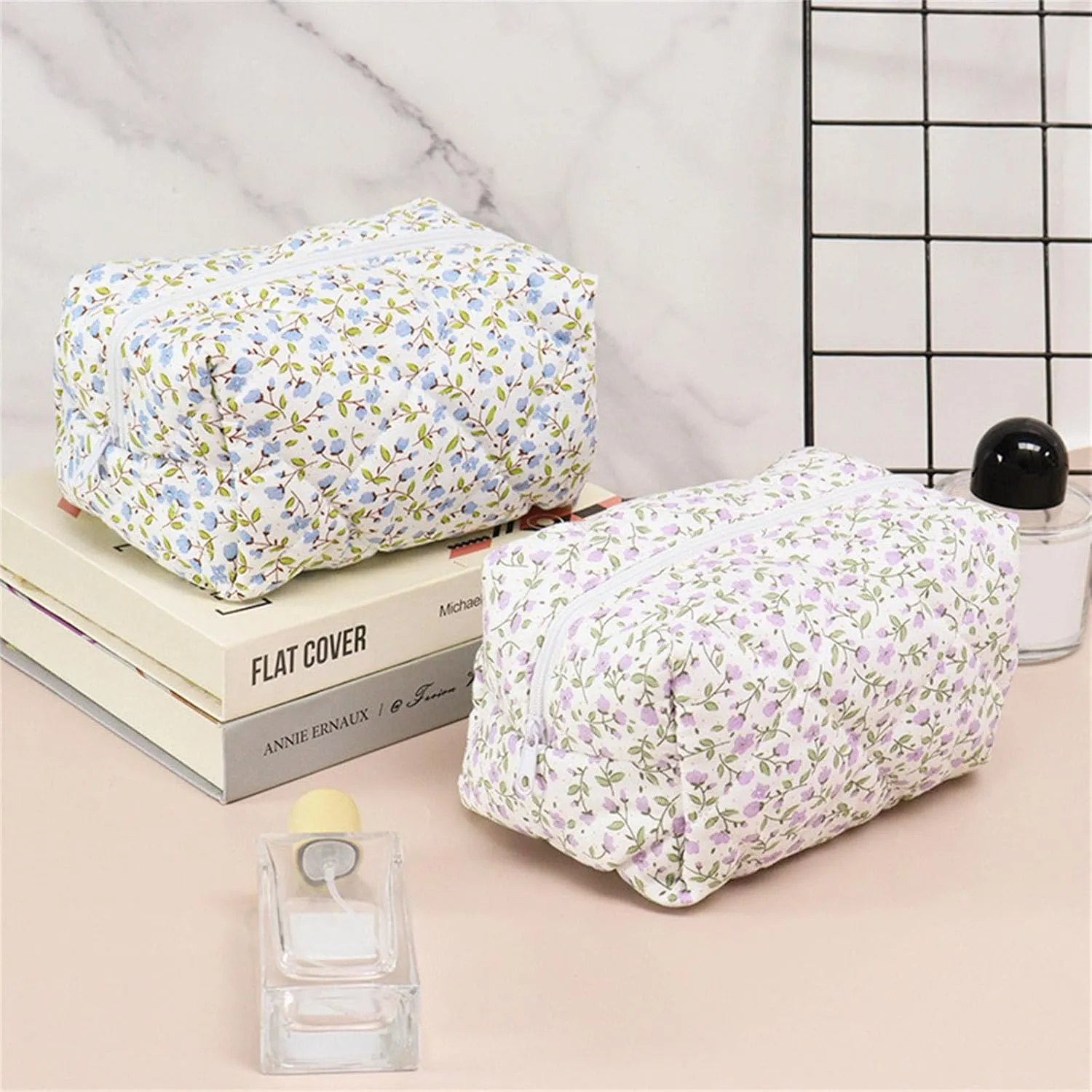 Stylish Floral Print Travel Cosmetic Storage Bag Organizer for Makeup and Toiletries, Pink