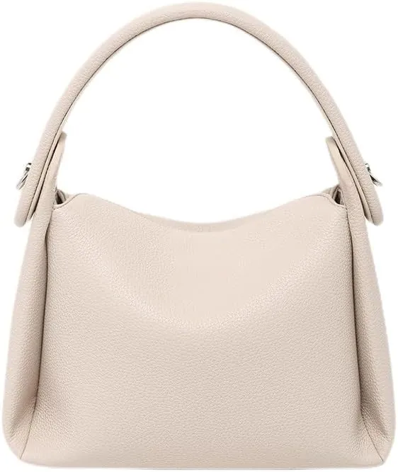Stylish Vegan Leather Satchel Crossbody Bag for Women - Casual Khaki Handbag Tote