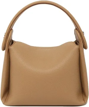 Stylish Vegan Leather Satchel Crossbody Bag for Women - Casual Khaki Handbag Tote