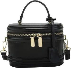 Stylish Womens Retro Leather Bucket Satchel Crossbody Bag - White Fashion Tote Handbag
