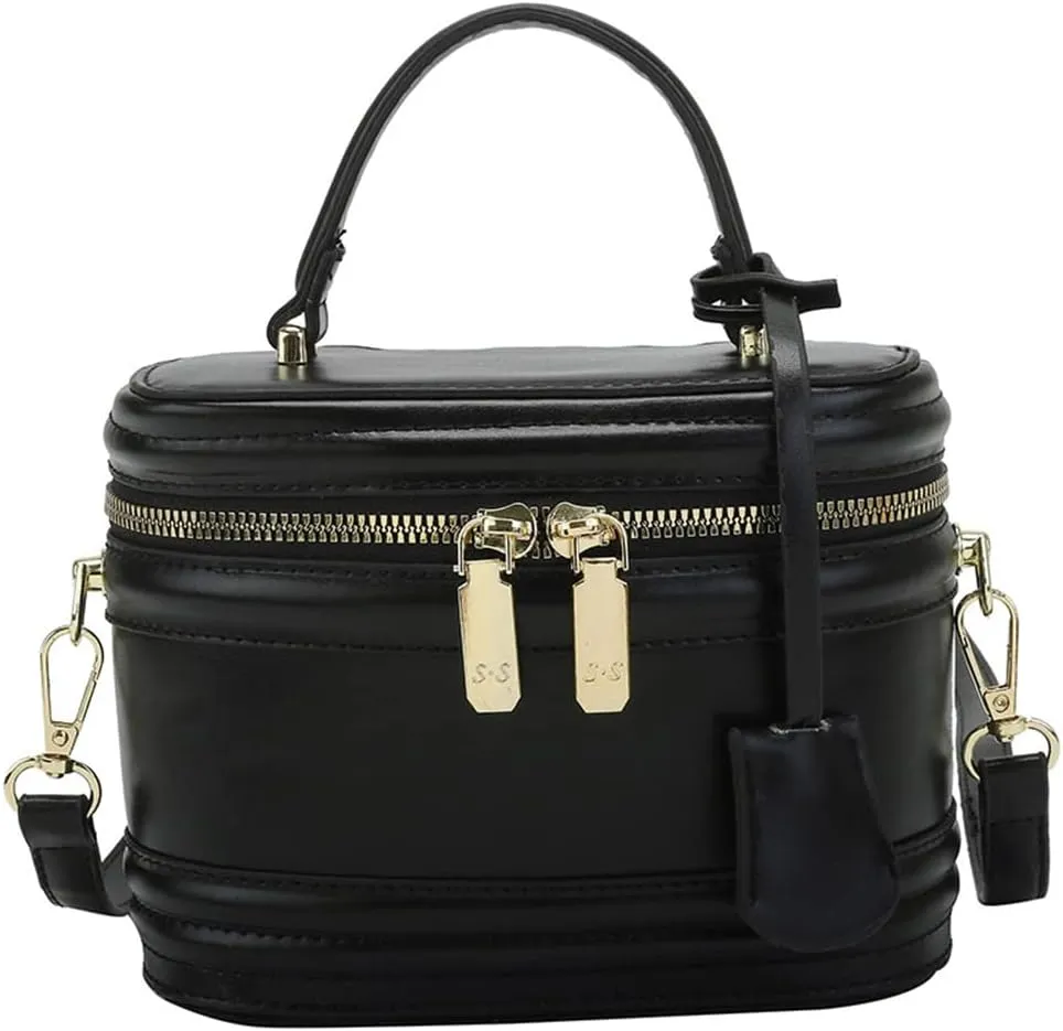 Stylish Womens Retro Leather Bucket Satchel Crossbody Bag - White Fashion Tote Handbag