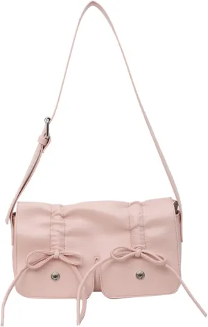 Sweet Bow Purse Shoulder Bag for Women PU Leather Flap Underarm Bag Bowknot Satchel Bag Cute Handbag Crossbodybag242OWOISS