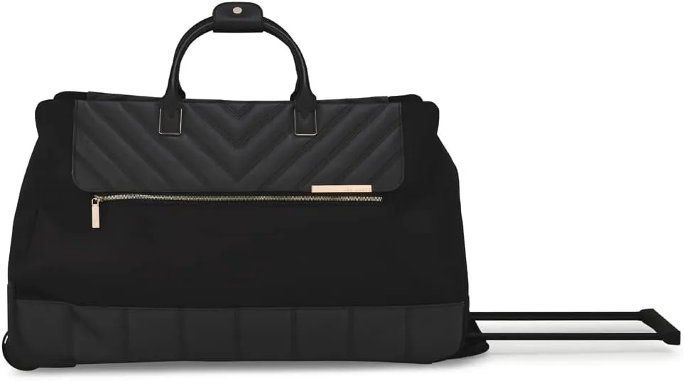 Ted Baker Albany Eco Softside Lightweight Fashion Spinner Luggage Suitcase (Large Duffle, Black)