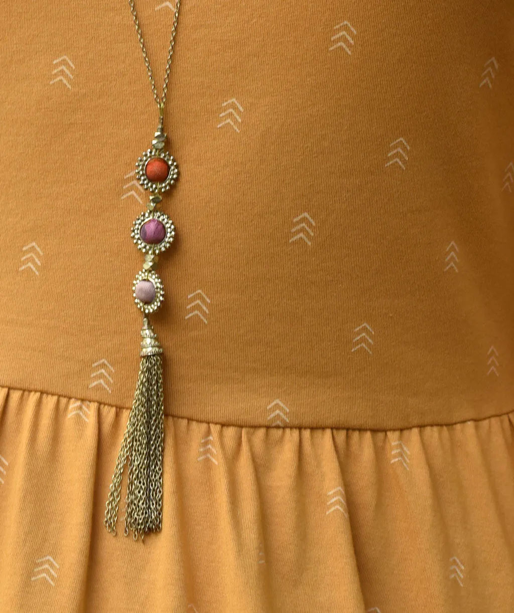 The AUTUMN dress in Mustard print