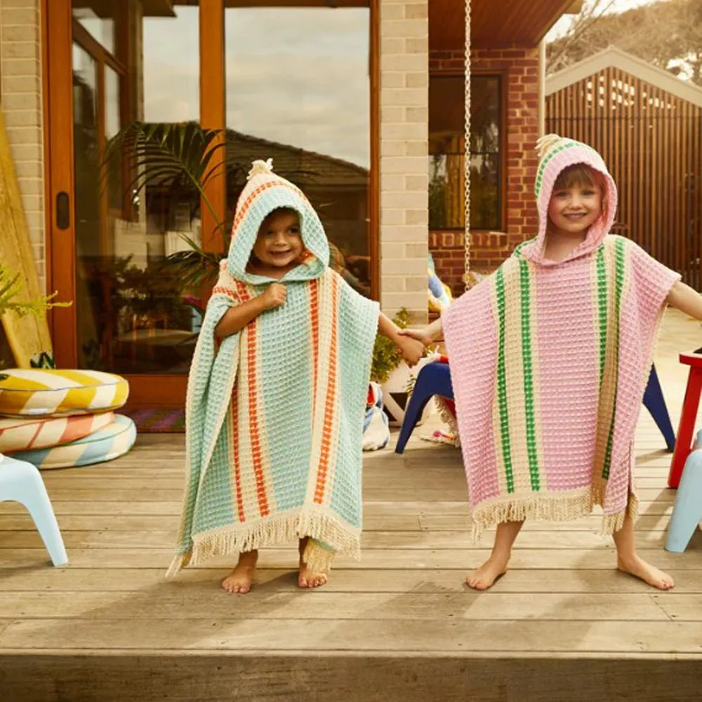 Tishy Waffle Hooded Towel - Hydrangea
