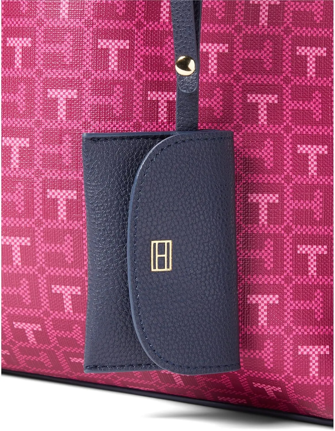 Tommy Hilfiger Kennedy II Flap Backpack w/Hangoff-Coated Square Monogram Italian Wine/Eccentric Magenta One Size
