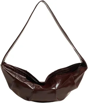 Trendy Crescent Bag for Women PU Leather Satchel Purse Causal Slouchy Bag College Travel Shoulder Bag with Adjustable Strap