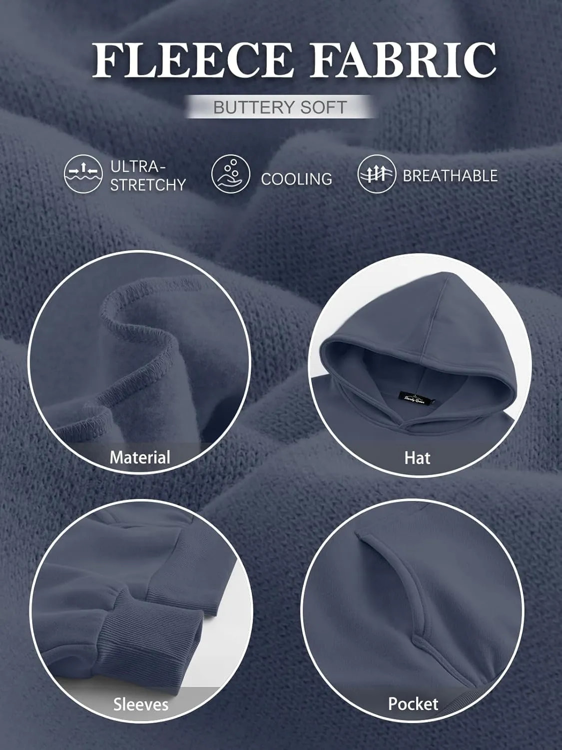 Trendy Queen Womens Oversized Hoodies Fleece Sweatshirts Sweaters Spring Outfits 2025 Pullover Fall Winter Clothes