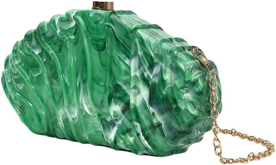 Unique Irregular Shell Acrylic Clutch Bag For Wedding And Evening Parties Shoulder Crossobdy Purse Party Handbag